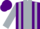 Silk - Purple, Silver Vertical Stripe, Silver Stripes on Sleeves, Purple Cap