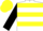 Silk - White, yellow hoops, yellow hoops on black sleeves, yellow cap
