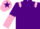 Silk - PURPLE, pink epaulettes, halved sleeves, pink cap, purple star