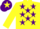 Silk - YELLOW, purple stars, yellow sleeves, purple cap, yellow star