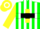 Silk - Green, Black and White Stripes, Yellow Cross, Black Hoop on Yellow Sleeves