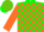 Silk - Green & Orange Blocks, Green & Orange Blocked Sleeves, Green C