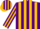 Silk - Purple, gold stripes, red lion, gold and purple hoops on white sleeve