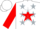Silk - White, Red Star, Silver Stars on Red Sleeves, White Cap