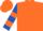 Silk - Fluorescent Orange, Royal Blue Sleeves, Orange Hoop, Orange Cap