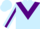 Silk - Light blue, purple inverted chevron, purple stripe on sleeves, light blue cap