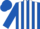 Silk - Royal Blue and White Vertical Stripes, Royal Blue '1' on Black C