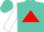 Silk - Turquoise, Red Triangle With White Center, Red Hoops On White Sleeves, Red