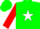 Silk - Green, White Star, Red Sleeves, Green Cap