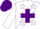 Silk - White, White Stars on Purple Cross Sash, Purple Cap
