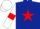 Silk - Dark Blue, Red star, White sleeves, Red armlets and star on White cap
