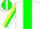 Silk - White, Green 'M', Red, Yellow and Green Stripe