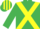 Silk - EMERALD GREEN, yellow cross belts, striped cap