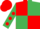 Silk - Red and Emerald Green (quartered), Emerald Green sleeves, Red spots and cap