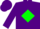 Silk - Purple, Purple HT Emblem on Green Diamond, Green Diamo