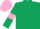 Silk - Dark Green, Pink armlets, Pink cap