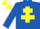 Silk - ROYAL BLUE, yellow cross of lorraine, yellow armlet, white & maroon quartered cap