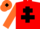 Silk - Red, Black cross of Lorraine, Orange sleeves, Orange cap, Black diamond