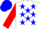 Silk - White, Blue stars, Red sleeves, Blue cap