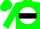 Silk - Green, White disc, Black Swan, Black Hoop on Sleeves, Green Cap