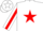 Silk - White, Red 'DHM', Red Star Stripe on Sleeves