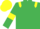 Silk - emerald green, yellow epaulets, yellow armlets, yellow cap