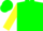 Silk - Hunter Green, Green Collar, Yellow 'V', Green Bars on Yellow Sleeves,