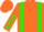 Silk - Orange,green braces,green 'GZ',green stars on sleeves,green