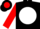 Silk - Black, Red 'R' on White disc, White discs on Red Slee