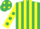 Silk - Emerald Green and Yellow stripes, Yellow sleeves, Emerald Green spots, Emerald Green cap, Yellow spots
