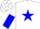 Silk - White, Blue Star, White and Blue Halved Sleeves, Bl