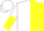 Silk - White and Yellow Halves, Checkerboard Belt, White and Yellow Halved Sleeve