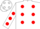 Silk - White, Black 'C', Red spots