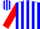 Silk - Blue, Blue and White Stripes on Red Sleeves
