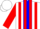 Silk - White, Blue Panel, Red Stripes on Sleeves, White Cap