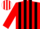 Silk - Red, white and black stripes, red sleeves, red