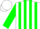 Silk - White, Green Circled DDD, Green Stripes on Sleeves, White Cap