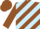 Silk - Brown, Light Blue Diagonal Stripes, Brown Sleeves, Brown Cap