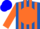 Silk - Royal Blue, Orange disc, Orange Stripes on Sleeves, Blue Cap, Orange S