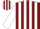 Silk - BURGUNDY, White Frame, White Stripes on Slvs