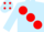 Silk - Light Blue, large Red spots and spots on cap