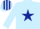 Silk - LIGHT BLUE, dark blue star, striped cap