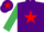 Silk - Purple, red star, emerald green sleeves, purple cap, red star