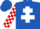 Silk - Royal Blue, White Cross of Lorraine, Red and White check sleeves