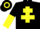 Silk - Black, Yellow Cross of Lorraine, halved sleeves, Black and Yellow hooped cap