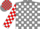 Silk - Grey, red & white blocks, red