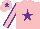 Silk - PINK, purple star, purple seams on sleeves, purple star on cap