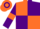 Silk - Orange and Purple quartered, Purple sleeves, Orange armlets, Orange and Purple hooped cap