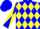 Silk - Blue, Yellow Diamond Hoop, Blue and Yellow Diagonal Quartered