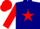Silk - Navy Blue, Red Star, Yellow Bars on Red Sleeves, Red Cap